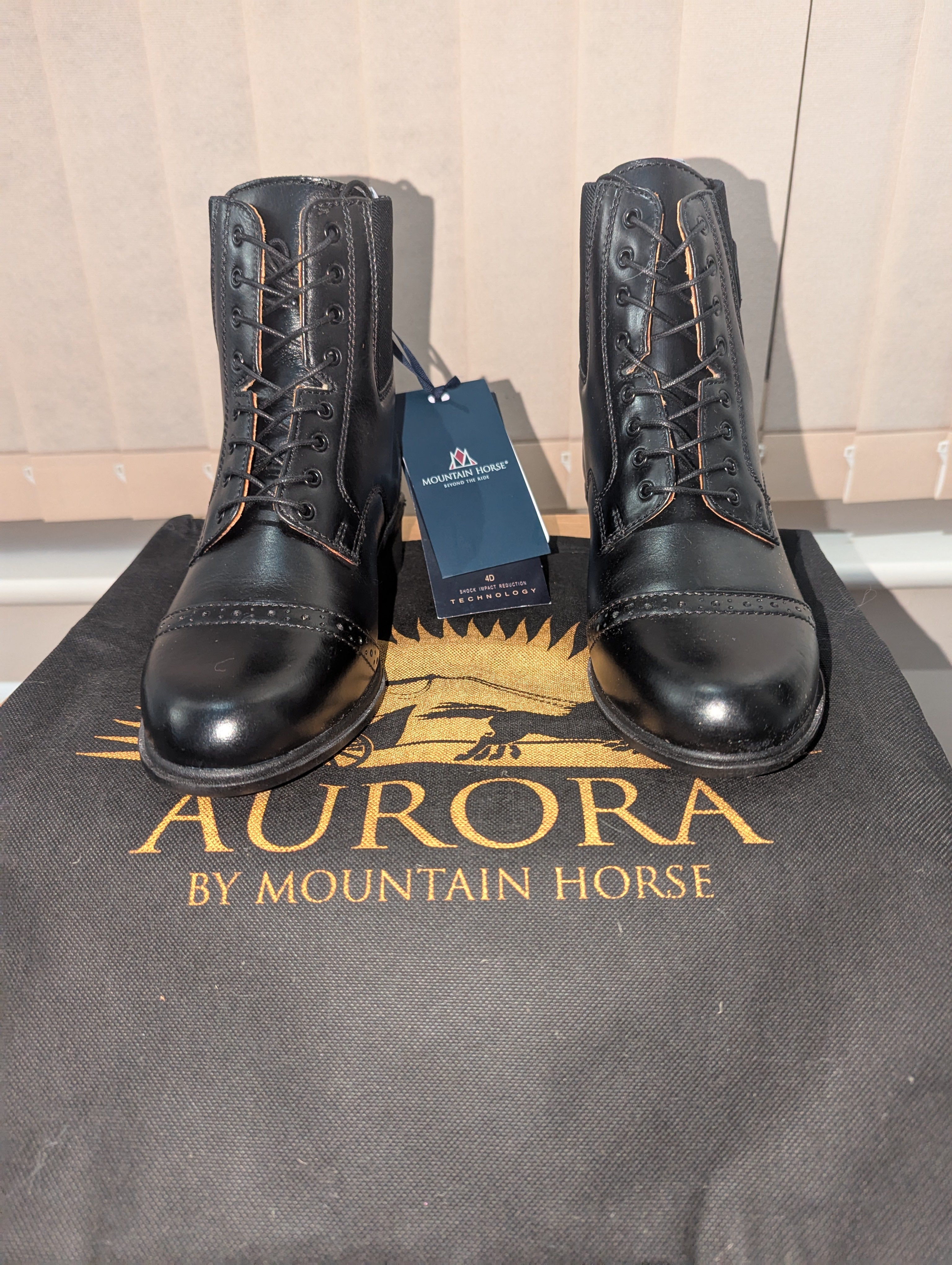 Aurora Lace Back Zip Paddock Boots Black UK size 5.5 Eu 39