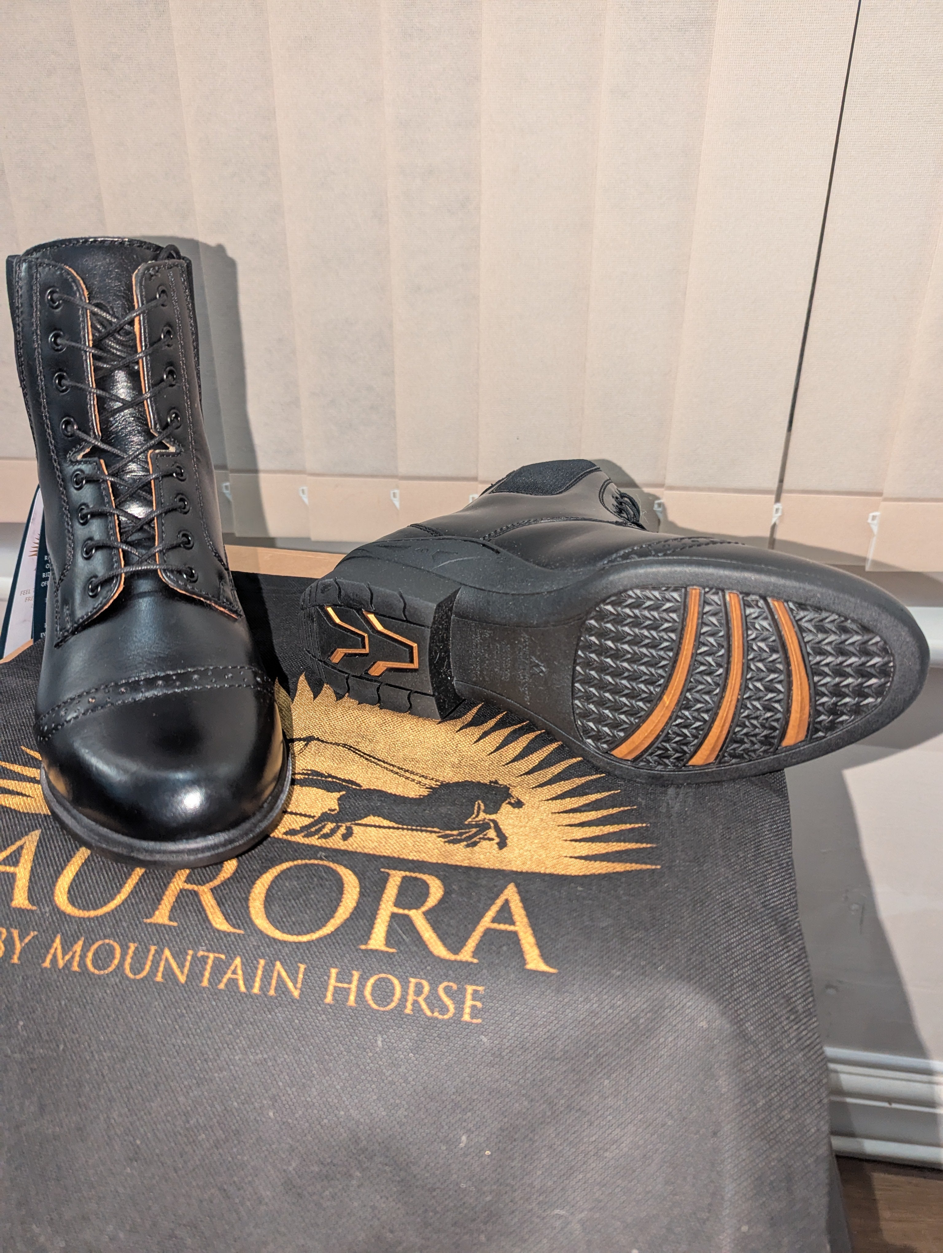 Aurora Lace Back Zip Paddock Boots Black UK size 5.5 Eu 39