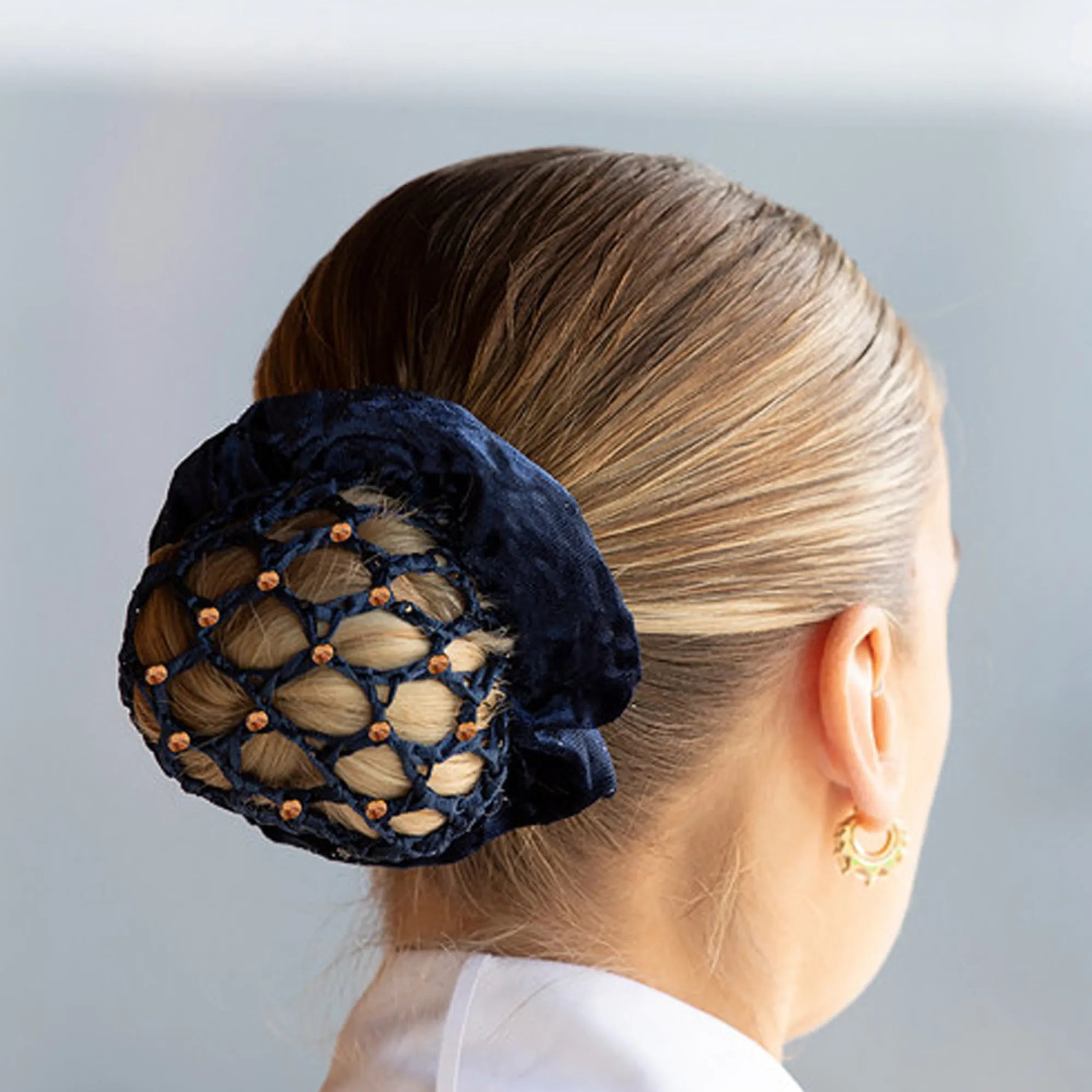 EqueTech Bun Net - Rose Gold Crystals